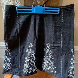 White House/Black Market embroidered skirt